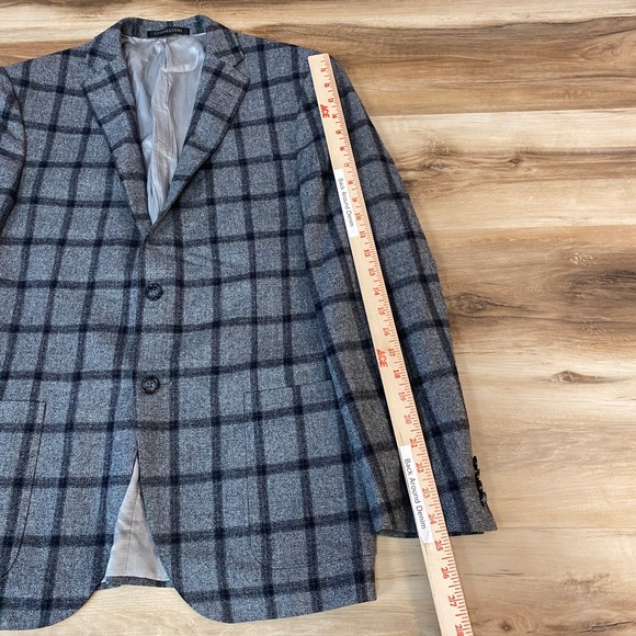 CORNELIANI Mens Gray Plaid Wool Sport Coat Blazer 38R Jacket EU 50 Italy - Picture 10 of 14